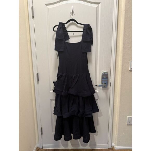 Elliatt Kara Tiered Maxi Dress in Navy Wedding Dinner cocktail Party size S NWT - Picture 7 of 11